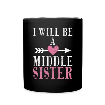 Middle Sister Gifts - Full Colour Mug - black - Front