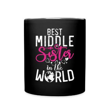Middle Sister Gifts - Tasse einfarbig - Schwarz - Vorne