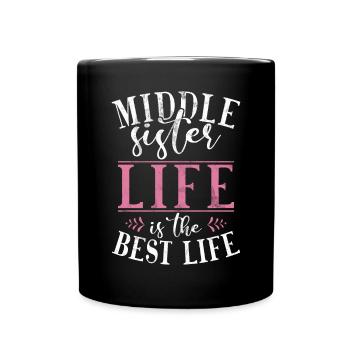Middle Sister Gifts - Full Colour Mug - black - Front