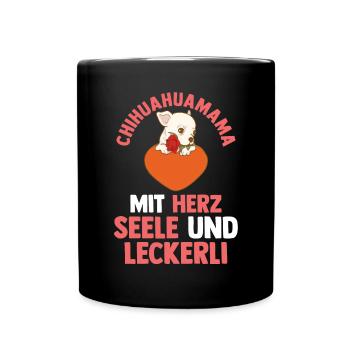 Hund Chihuahua - Tasse einfarbig - Schwarz - Vorne