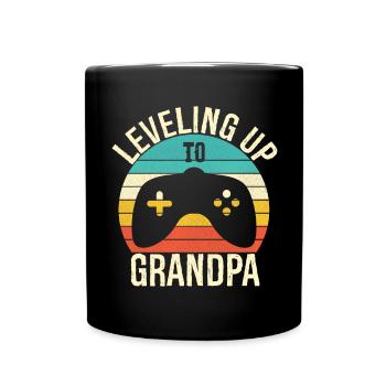 Leveling up to Grandpa - Mug uni - noir - Devant