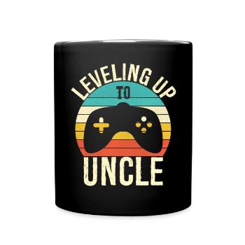 Leveling up to uncle - Full Colour Mug - black - Front