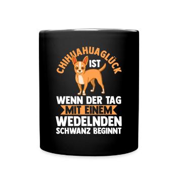 Hund Chihuahua - Tasse einfarbig - Schwarz - Vorne