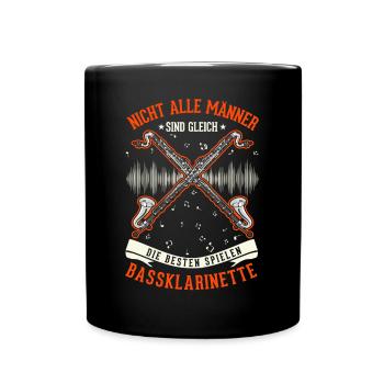 Bassklarinette Geschenk Bassklarinettist - Tasse einfarbig - Schwarz - Vorne