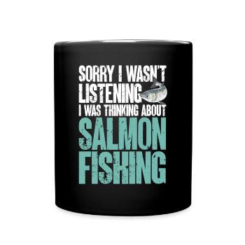 Pêche au saumon Pêcheur de saumon - Mug uni - noir - Devant