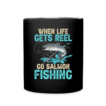 Pêche au saumon Pêcheur de saumon - Mug uni - noir - Devant