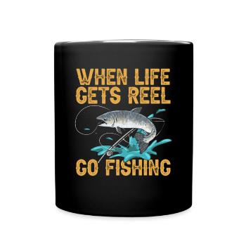 Pêche au saumon Pêcheur de saumon - Mug uni - noir - Devant