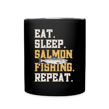 Pêche au saumon Pêcheur de saumon - Mug uni - noir - Devant