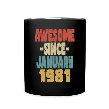 Fantastischer Januar 1981 - Tasse einfarbig - Schwarz - Vorne
