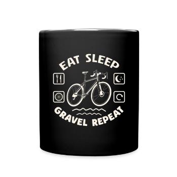Manger Dormir Gravel Répéter / Gravel Vélo, Aventure - Mug uni - noir - Devant