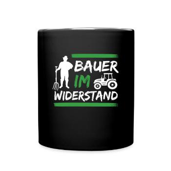 Bauern und Landwirte Demo Protest - Tasse einfarbig - Schwarz - Vorne