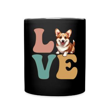 Pembroke Corgi amoureux des chiens - Mug uni - noir - Devant