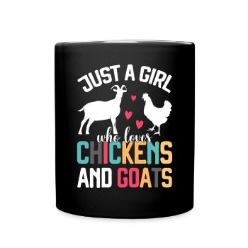 Goats & Chickens Funny Goat Lover - Tasse einfarbig - Schwarz - Vorne