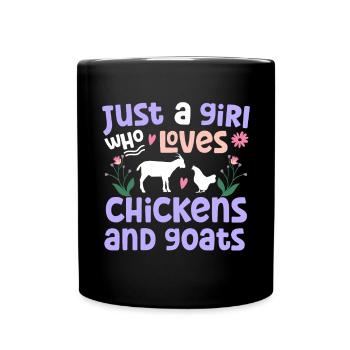 Goats & Chickens Funny Goat Lover - Tasse einfarbig - Schwarz - Vorne