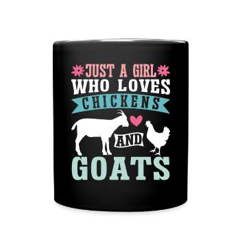 Goats & Chickens Funny Goat Lover - Tasse einfarbig - Schwarz - Vorne