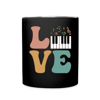 Pianist Klavierspieler - Tasse einfarbig - Schwarz - Vorne