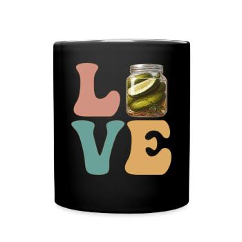 Essiggurke Gurke Dill - Tasse einfarbig - Schwarz - Vorne