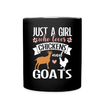 Goats & Chickens Funny Goat Lover - Tasse einfarbig - Schwarz - Vorne