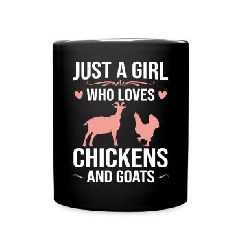 Goats & Chickens Funny Goat Lover - Tasse einfarbig - Schwarz - Vorne