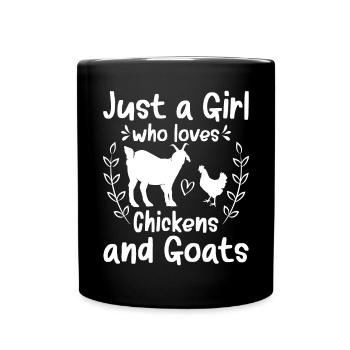 Goats & Chickens Funny Goat Lover - Tasse einfarbig - Schwarz - Vorne