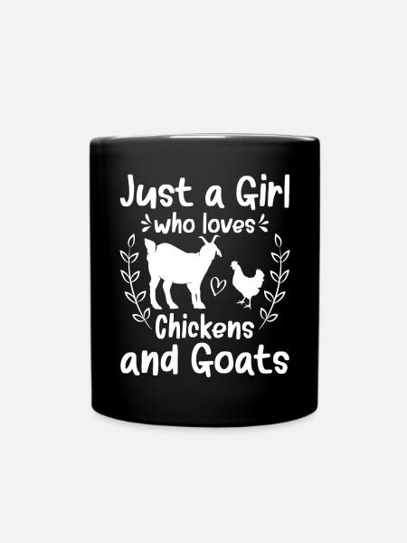 Goats & Chickens Funny Goat Lover - Tasse einfarbig - Schwarz