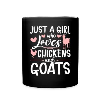 Goats & Chickens Funny Goat Lover - Tasse einfarbig - Schwarz - Vorne