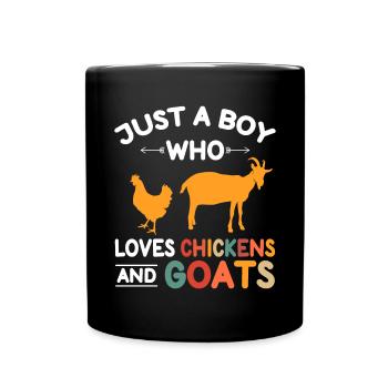 Goats & Chickens Funny Goat Lover - Tasse einfarbig - Schwarz - Vorne