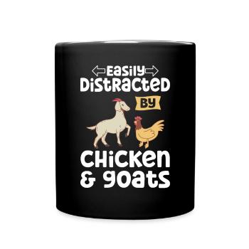 Goats & Chickens Funny Goat Lover - Tasse einfarbig - Schwarz - Vorne