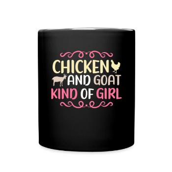 Goats & Chickens Funny Goat Lover - Tasse einfarbig - Schwarz - Vorne