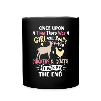 Goats & Chickens Funny Goat Lover - Tasse einfarbig - Schwarz - Vorne