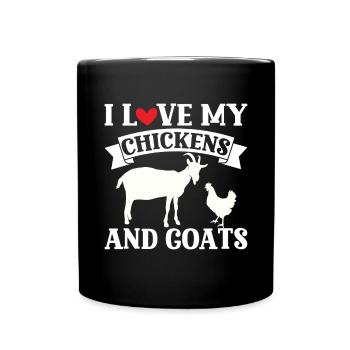 Goats & Chickens Funny Goat Lover - Tasse einfarbig - Schwarz - Vorne
