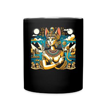 Bastet Egyptian Goddess Egypt Pyramid Egypt - Full Colour Mug - black - Front