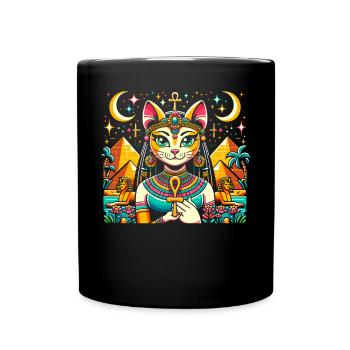 Bastet Déesse égyptienne Égypte Pyramide Égypte - Mug uni - noir - Devant