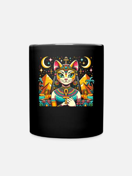 Bastet Ägyptische Göttin Ägypten Pyramide Ägypten - Tasse einfarbig - Schwarz
