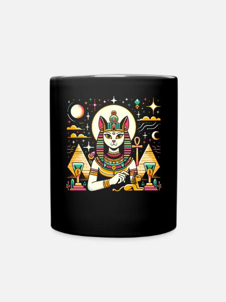 Bastet Ägyptische Göttin Ägypten Pyramide Ägypten - Tasse einfarbig - Schwarz