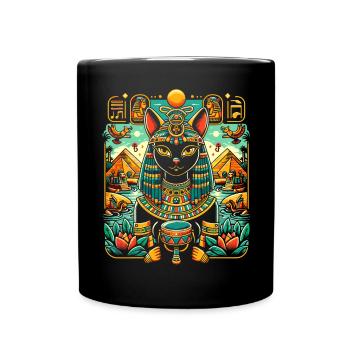 Bastet Déesse égyptienne Égypte Pyramide Égypte - Mug uni - noir - Devant