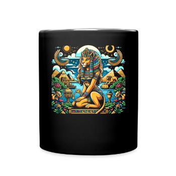 Bastet Déesse égyptienne Égypte Pyramide Égypte - Mug uni - noir - Devant