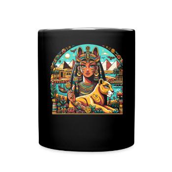 Bastet Déesse égyptienne Égypte Pyramide Égypte - Mug uni - noir - Devant