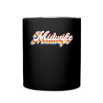 Nurse Midwife Birth Worker Retro - Tasse einfarbig - Schwarz - Vorne