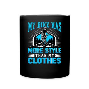 My bike has more style than my clothes - Full Colour Mug - black - Front
