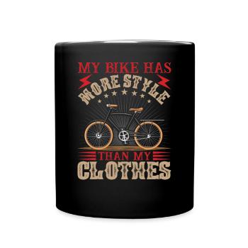 My bike has more style than my clothes - Full Colour Mug - black - Front