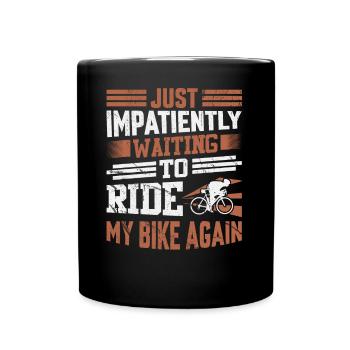 J’attends avec impatience de refaire du vélo - Mug uni - noir - Devant