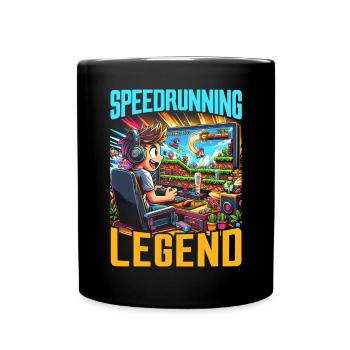 Speedrunning Video Game Player Gamer Gaming - Full Colour Mug - black - Front