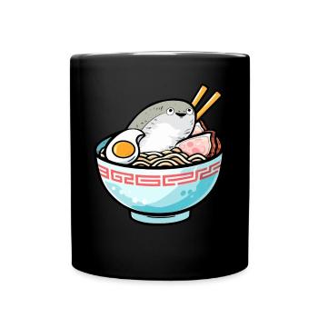 Sacabambaspis Fisch Meme Japanische Ramen-Schale - Tasse einfarbig - Schwarz - Vorne