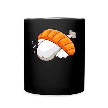 Sacabambaspis Fish Meme Japanese Sleeping Sush - Full Colour Mug - black - Front