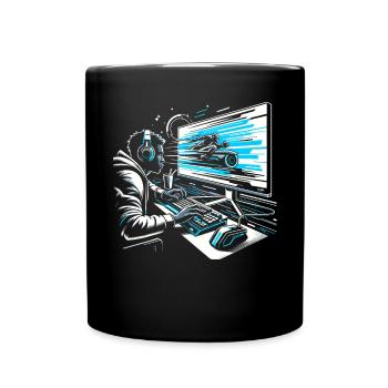 Speedrunning Video Game Player Gamer Gaming - Full Colour Mug - black - Front