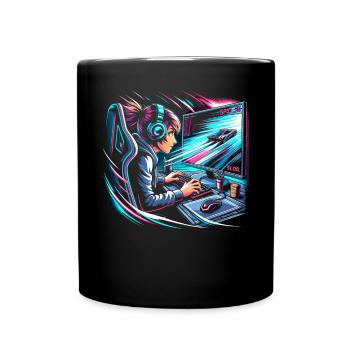 Speedrunning Video Game Player Gamer Gaming - Full Colour Mug - black - Front