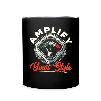 VU Meter Audiopile Analog Music Sound Engineer - Full Colour Mug - black - Front