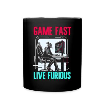 Speedrunning Video Game Player Gamer Gaming - Full Colour Mug - black - Front