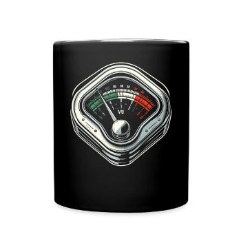 VU Meter Audiopile Analog Music Sound Engineer - Full Colour Mug - black - Front